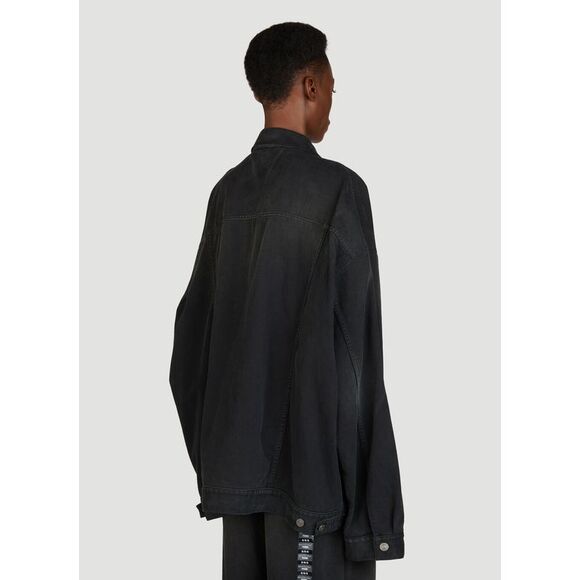 Balenciaga | Jackets & Coats | Balenciaga Size Sticker Denim Jacket ...